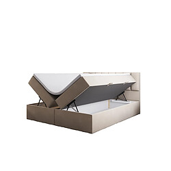 Acheter TRADA Lit double adulte PALERMO avec matelas, rangement et surmatelas 140x200 beige