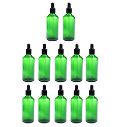 12 pièces huiles essentielles vide flacons compte-gouttes aromathérapie pour 30ml vert