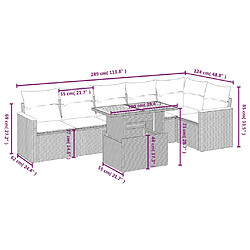 Avis vidaXL Salon de jardin avec coussins 7 pcs beige résine tressée