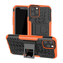 Wewoo Coque Rigide Pour iPhone 11 Pro Texture TPU + PC Antichoc avec Support Orange 