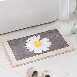 LUUCOZK Tapis de bain antidérapants, absorbants, à séchage rapide, décoration de salle de bain, gris et blanc-60 x90CM 