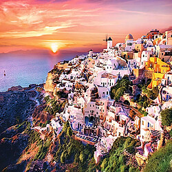 Trefl Puzzle-Sunset Over Santorini en Grèce-1000 Pièces, 10435