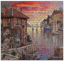 Universal 1000 pièces coucher de soleil méditerranéen puzzle bricolage puzzle jouets assemblage image déco