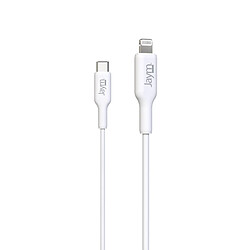 Jaym Câble de Charge et Synchronisation de donnée USB-C / Lightning MFI PD 3.0 3A 2M Blanc 