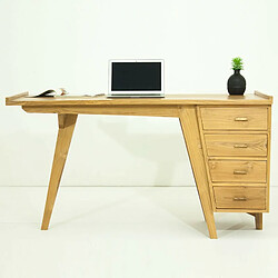 Paris Prix Bureau Design en Teck Pokara 140cm Naturel