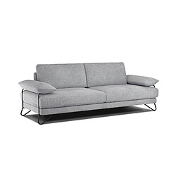 Courtois Laville Canapé droit XXL 3 places tissu gris clair - LORI