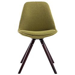 Avis Decoshop26 4 chaises de salle à manger style scandinave en tissu vert pieds rond en bois marron CDS10343