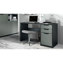 Mpc Bureau Noir Mat Et Graphite Satiné (lxhxp) : (129 X 76 X 60 Cm)