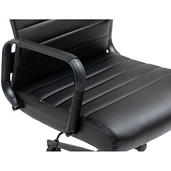 Decoshop26 Fauteuil de bureau avec accoudoirs siège pivotant mécanisme à bascule en PVC noir 10_0002514 pas cher