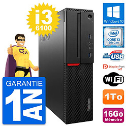 PC Lenovo ThinkCentre M800 SFF Intel i3-6100 RAM 16Go Disque 1To Windows 10 Wifi · Occasion 