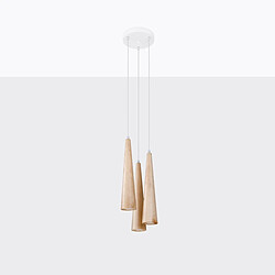 Sollux Lighting Lampe suspendue SULA 3P en bois naturel