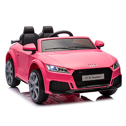 LBF Voiture électrique pour enfants 12v, véhicule électrique pour enfants sous licence Audi TT RS avec voiture à batterie, 2 moteurs, télécommande, musique Mp3, deux portes à ouvrir, AUX pour jouer