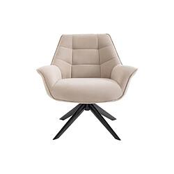 Vente-Unique Fauteuil pivotant en tissu beige CANATO