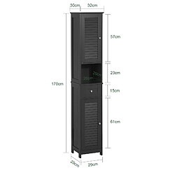 Avis SoBuy FRG236-DG Meuble Rangement Salle de Bain Armoire Haute Meuble Colonne Placard de Rangement