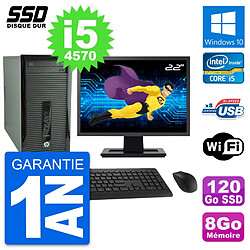 PC Tour HP ProDesk 400 G1 Ecran 22" i5-4570 RAM 8Go SSD 120Go Windows 10 Wifi · Occasion 