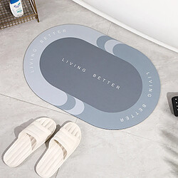 LUUCOZK Tapis de bain antidérapants absorbants à séchage rapide, tapis de décoration de salle de bain – Gris elliptique-40x60