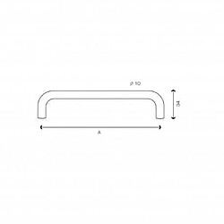 Poignée 1003 pour meuble Inox 304 massif - 160mm - Finition brossé