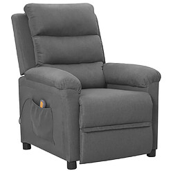 vidaXL Fauteuil de massage Gris clair Tissu