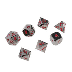 Avis 7 dés en métal polyédrique pour D u0026 D Pathfinder RPG Jeu Noir Nickel Rouge