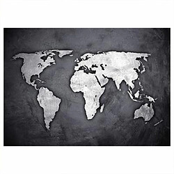 Sticker Mural Déco Map Monde 50cm Noir