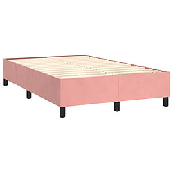 Acheter vidaXL Sommier à lattes de lit avec matelas LED Rose 120x200cm Velours