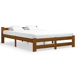 vidaXL Cadre de lit sans matelas marron miel pin massif 140x200 cm