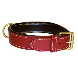 Bobby Collier Grand Chien Cuir haute Finition Rouge