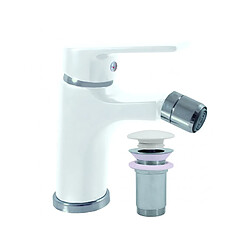 Rav Mitigeur bidet COLORADO en laiton chromé blanc avec siphon