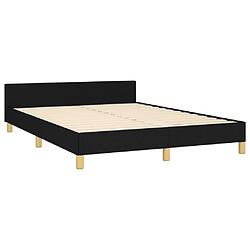 Acheter vidaXL Cadre de lit avec tête de lit Noir 140x190 cm Tissu