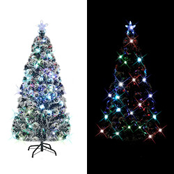 vidaXL Arbre de Noël pré-éclairé avec support 180 cm fibre optique