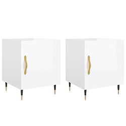 vidaXL Tables de chevet 2 pcs blanc brillant 40x40x50 cm