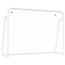 vidaXL But de football et filet blanc 214x75x152 cm acier et polyester