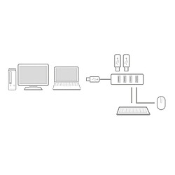 Act Music ACT AC6300 Schnittstellen-Hub USB 3.2 Gen 1 (3.1 Gen 1) Type-A 5000 Mbit/s Schwarz (AC6300) 