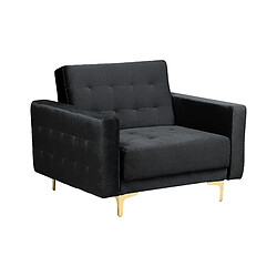 Beliani Fauteuil Velours Noir ABERDEEN