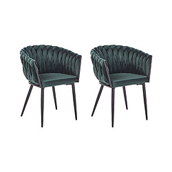 Beliani Chaise de salle à manger Set de 2 Vert foncé MILAN 