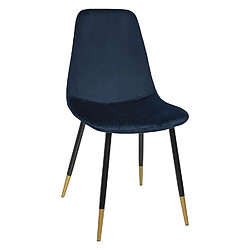 Toilinux Lot de 4 Chaises design velours Tyka - Bleu