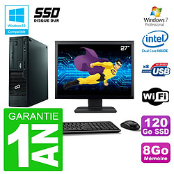 PC Fujitsu Esprimo E500 E85+ DT Ecran 27" G640 RAM 8Go SSD 120Go DVD Wifi W7 - Occasion