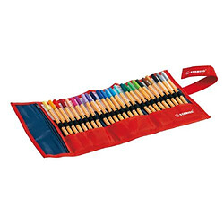 Newtons Stabilo Etui Nylon Bleu Foncé 25 Feutres Roller Point 88 Couleurs Assorties 