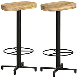 vidaXL Tabourets de bar lot de 2 76 cm bois de manguier massif 