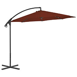 vidaXL Parasol de jardin en porte-à-faux avec mât en acier terre cuite