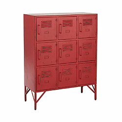 Mes Commode industrielle 9 tiroirs 86x42x113,7 cm en fer rouge 