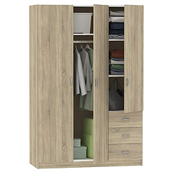 Pegane Armoire placard / meuble de rangement coloris cambrian - Hauteur 180 x Longueur 120 x Profondeur 50 cm