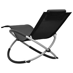 Acheter Helloshop26 Transat chaise longue bain de soleil lit de jardin terrasse meuble d'extérieur pour enfants acier noir 02_0012913