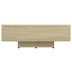 Avis Maison Chic Table basse,Table Console Table d'appoint, Table pour salon Blanc et chêne sonoma 85x55x31 cm Aggloméré -MN48707