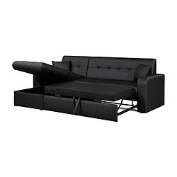 Acheter ROMAN Canape dangle reversible convertible 3 places + Coffre de rangement - Simili noir - Contemporain - L 235 x P 85 - 153 cm