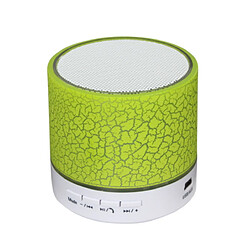 Chrono Mini haut-parleur Bluetooth sans fil portable, haut-parleur stéréo rechargeable pour caisson de basses avec lumière LED(Vert)