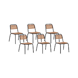 Beliani Lot de 6 chaises Bois clair VALLESE