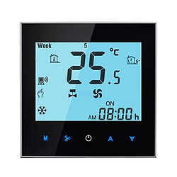 Wewoo Thermostat Domestique noir pour l'unité de bobine de fan, soutient le Wifi programmable d'affichage à cristaux liquides de l'affichage à 4-Pipe