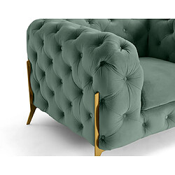 Acheter Lisa Design Camden - fauteuil chesterfield en velours - pieds en métal doré