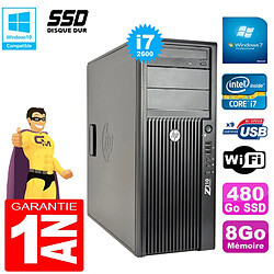 PC Tour HP WorkStation Z210 I7-2600 RAM 8Go Disque 480Go SSD Graveur DVD Wifi W7 - Occasion